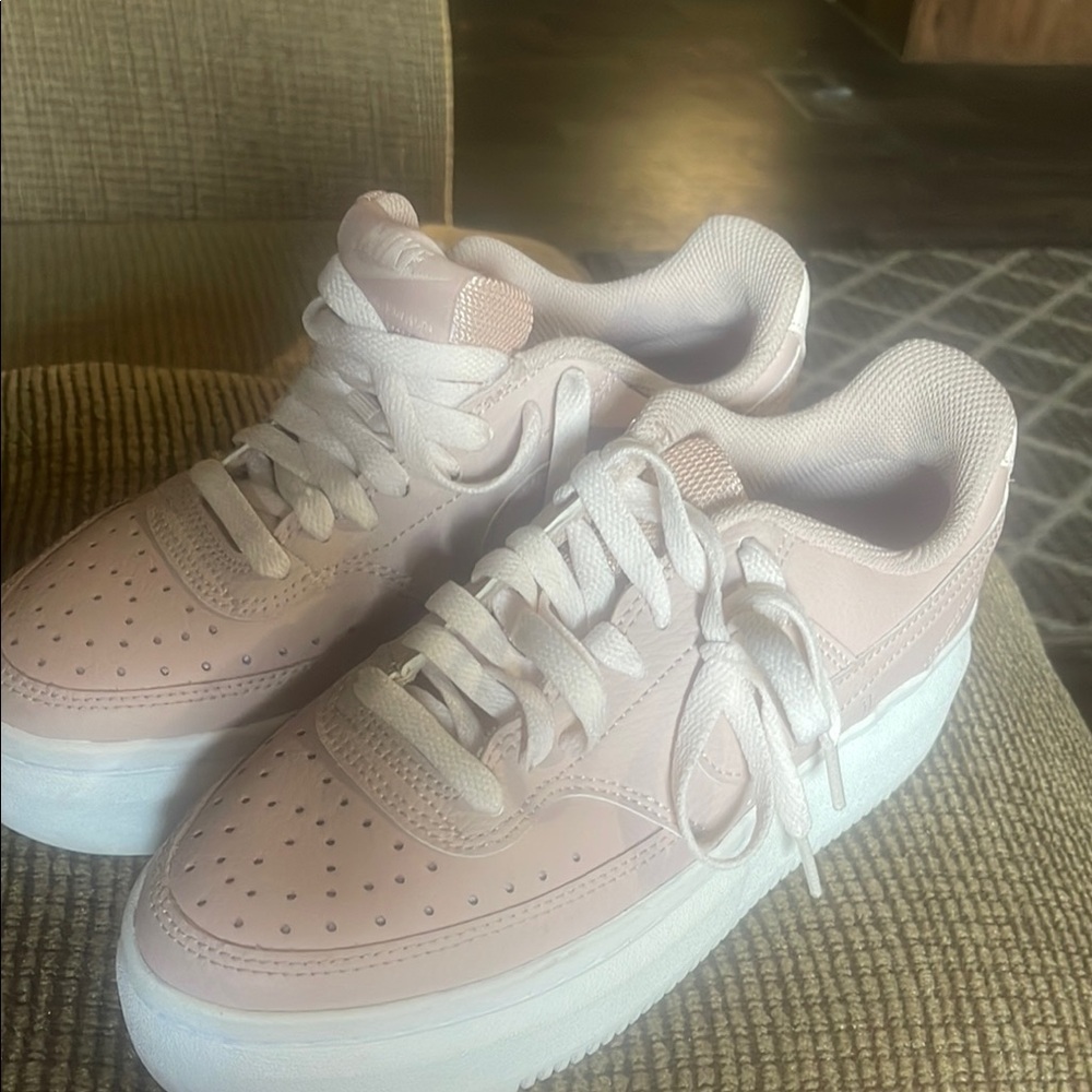 Nike Women's Pink and White Sneakers